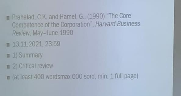 make summary for this article - Prahalad, C.K.