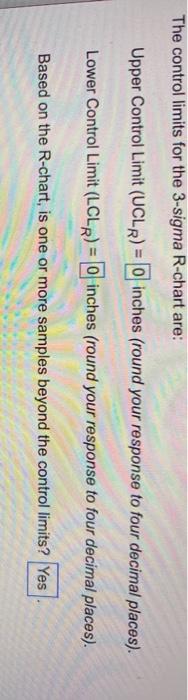 Refer to Table S61Factors for Computing Control