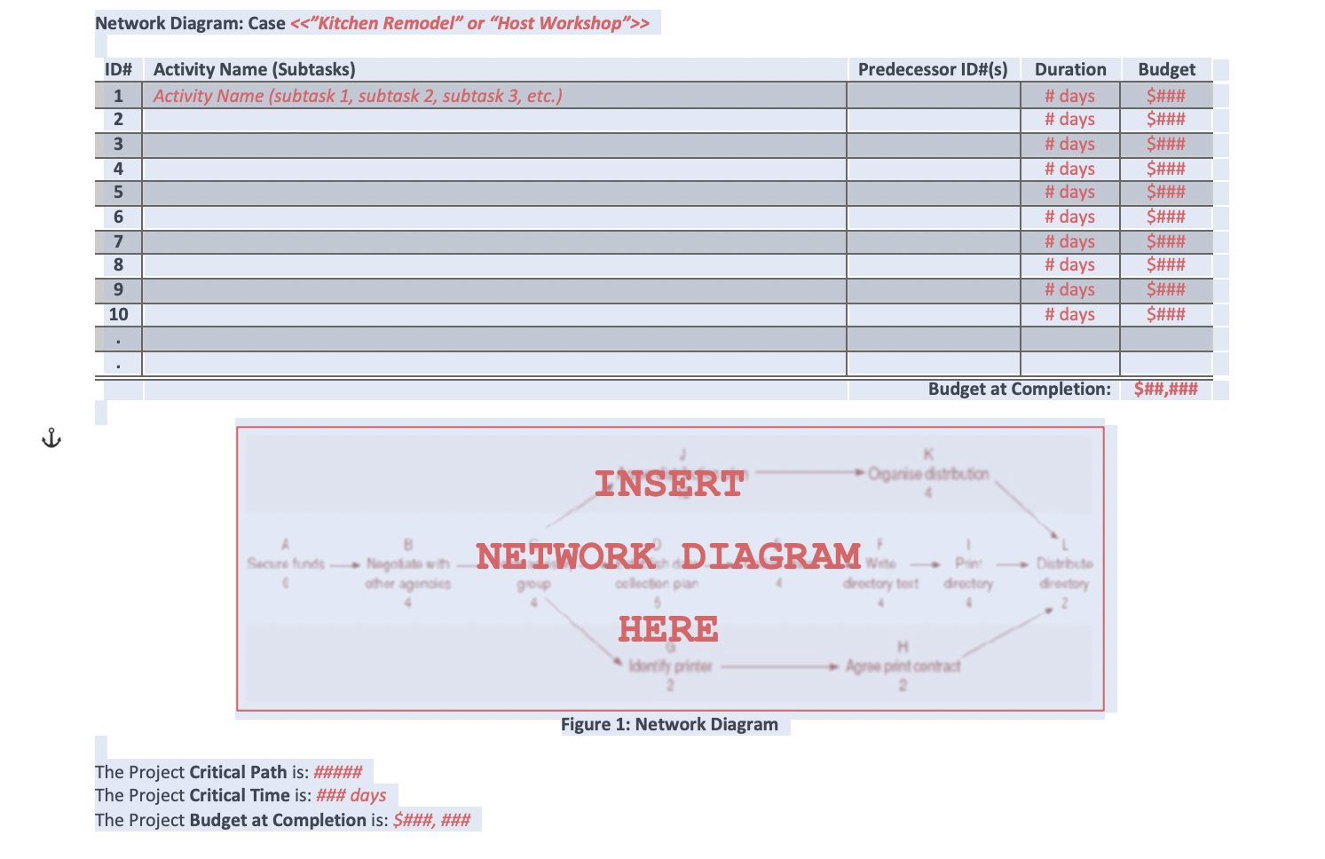 undertake the role of "Project Manager" to