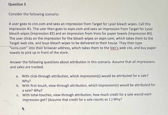 Consider the following scenario: A user goes to