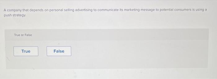 A company that depends on personal selling