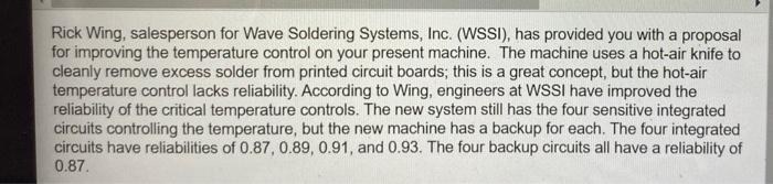 Rick Wing, salesperson for Wave Soldering