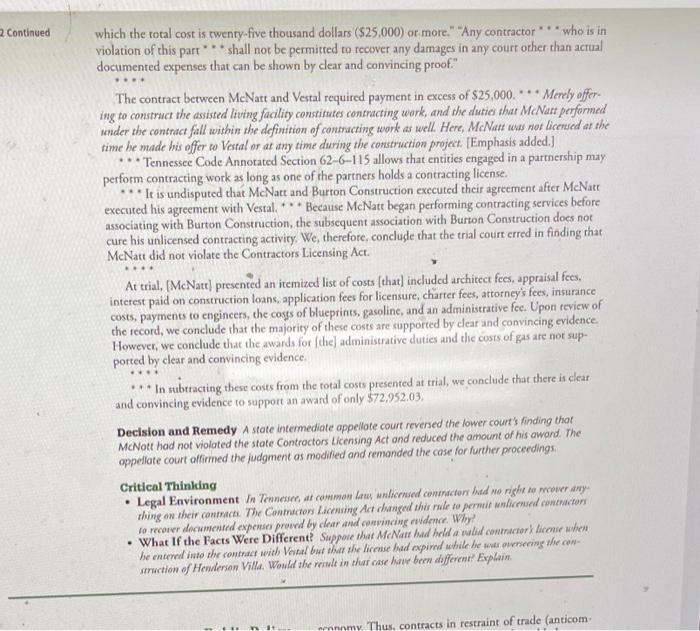 summary pls Case 14.2 I McNatt v. Vestal Court of