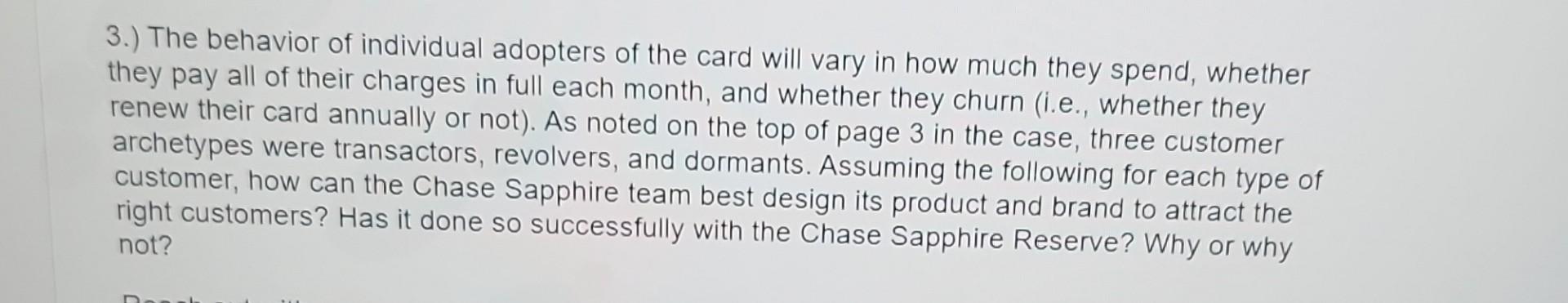 3.) The behavior of individual adopters of the