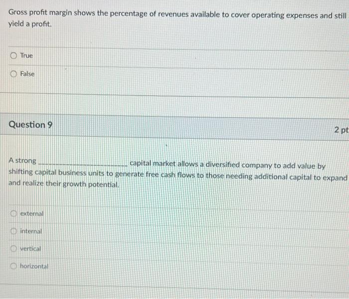 Gross profit margin shows the percentage of