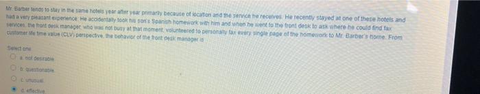 Mr Barbie and to stay in the same hotels year