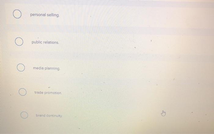 personal selling public relations. media planning