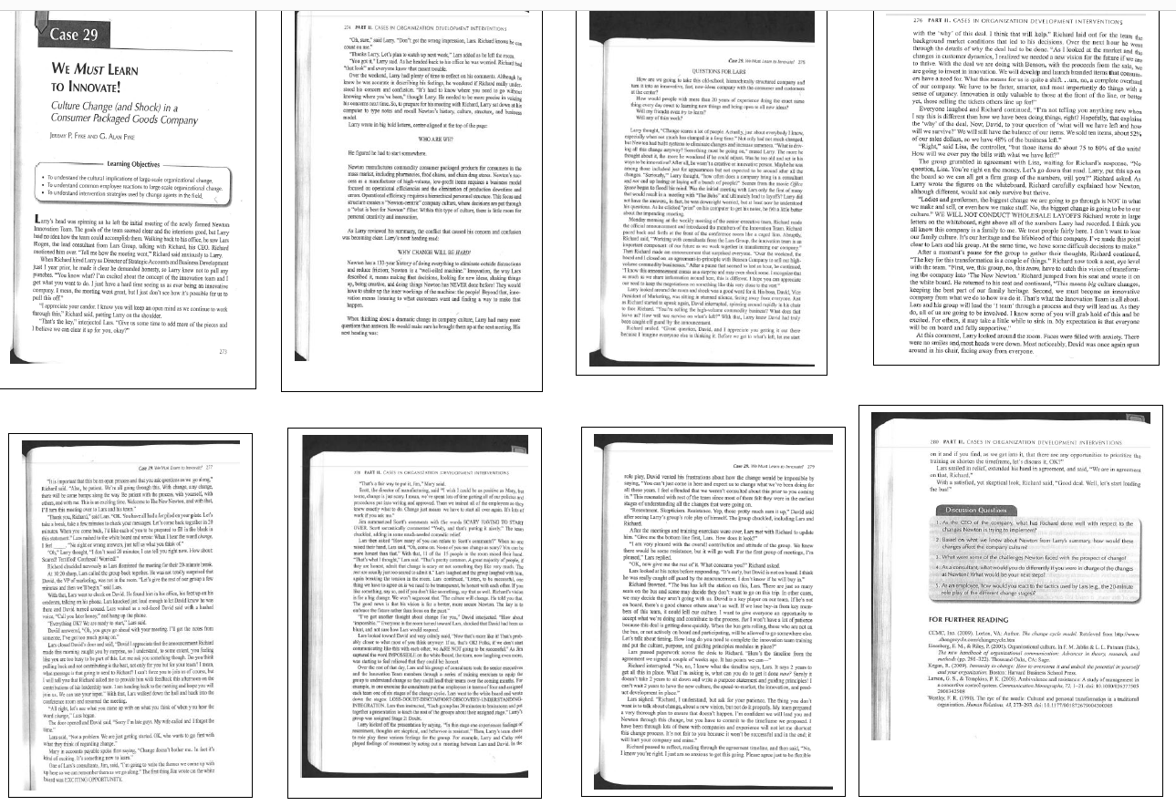 Case 29 WE MUST LEARN TO INNOVATE! Culture Change