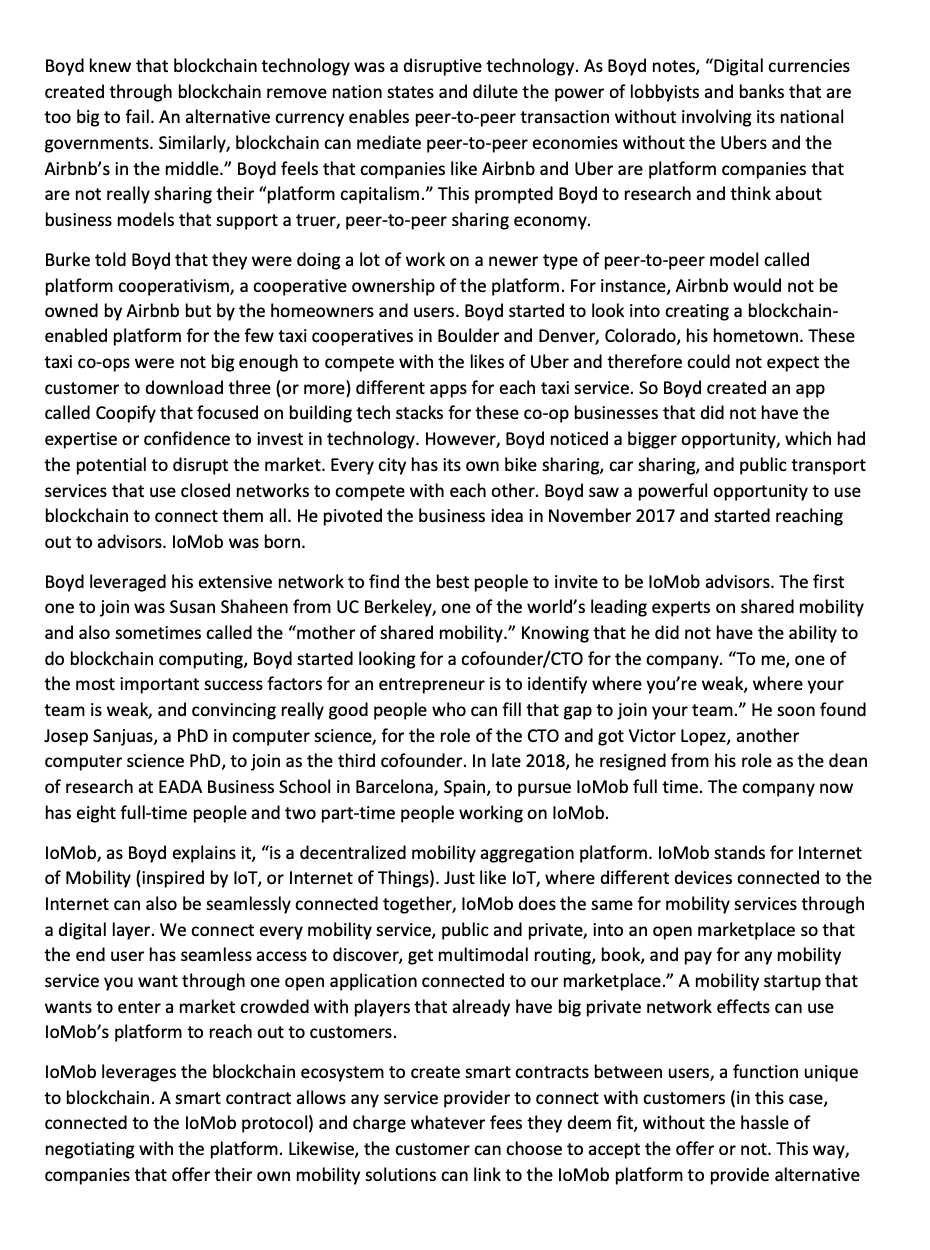 read and answer Case Study Boyd Cohen, cofounder,