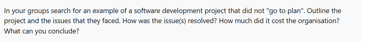 In your groups search for an example of a