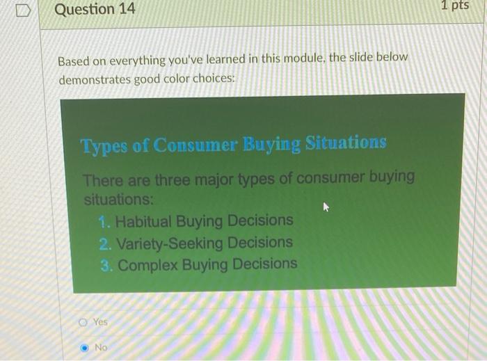 D Question 14 1 pts Based on everything you've