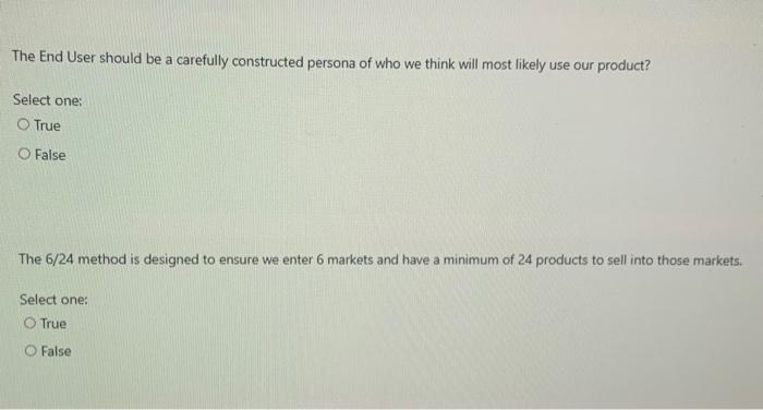 The End User should be a carefully constructed