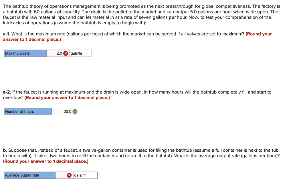 The answer to part b is not 6 The bathtub theory