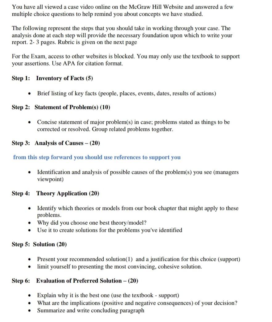 You have all viewed a case video online on the