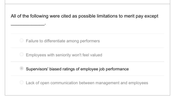 All of the following were cited as possible