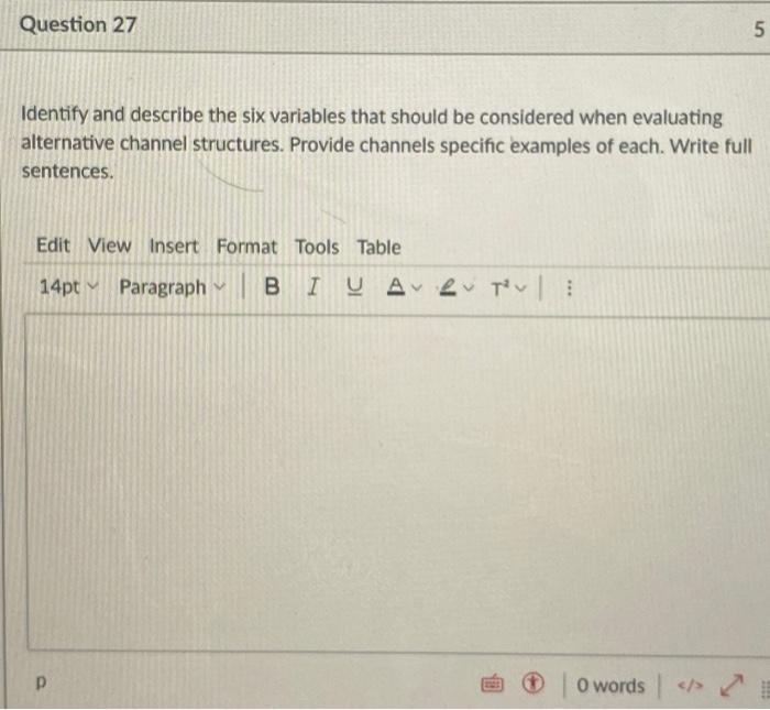 Question 27 5 Identify and describe the six