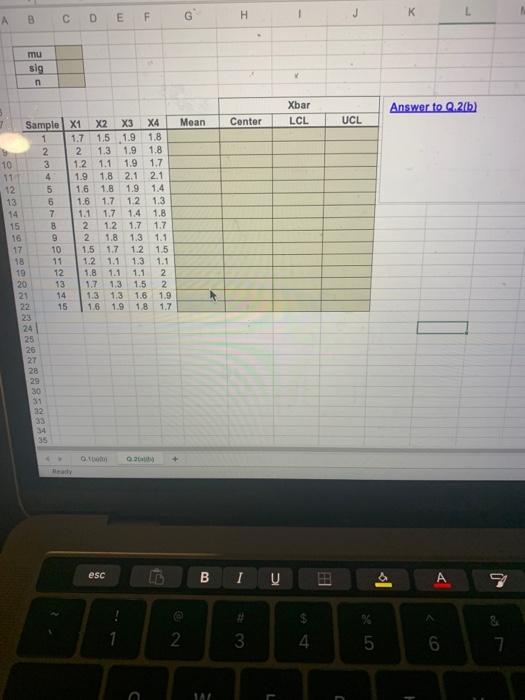 What is the Mu, Sig, and n thanks Q2. (Continued