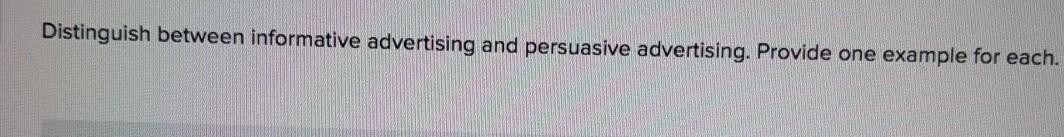 marketing Distinguish between informative