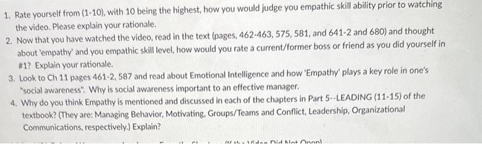 please answer averything 1. Rate yourself from