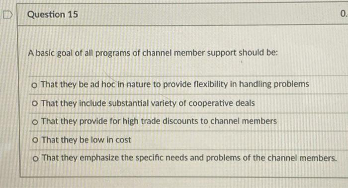 D Question 15 0. A basic goal of all programs of