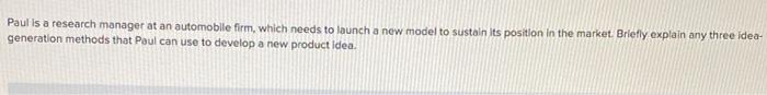 Paul is a research manager at an automobile firm,