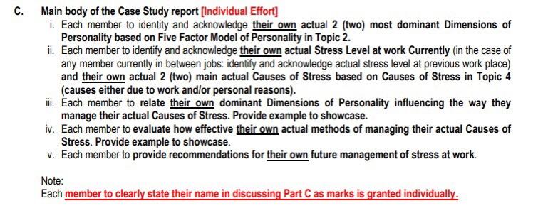 Main body of the Case Study report [Individual