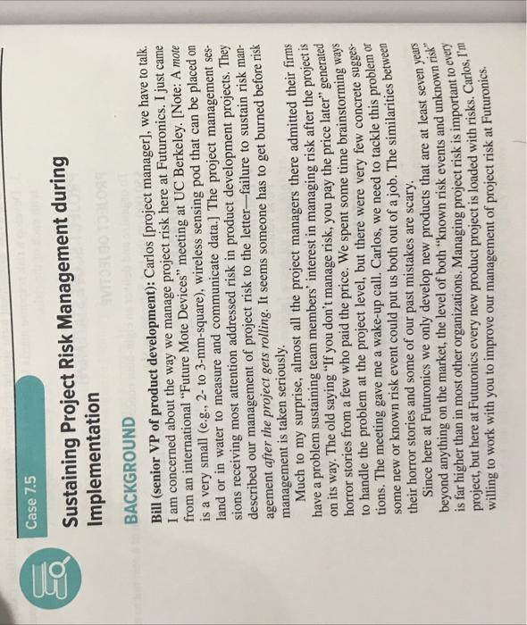 Sustaining Project Risk Management during