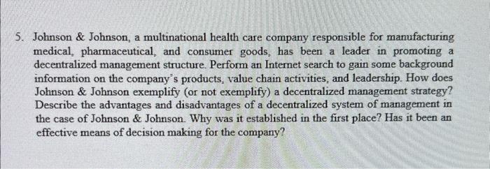 Johnson \& Johnson, a multinational health care