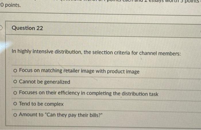 CO points. Question 22 In highly intensive