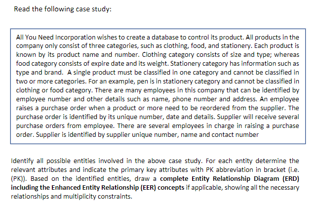 Read the following case study: All You Need