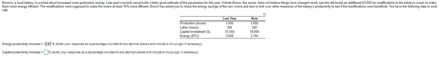 Brown's, a local bakery, is worried about