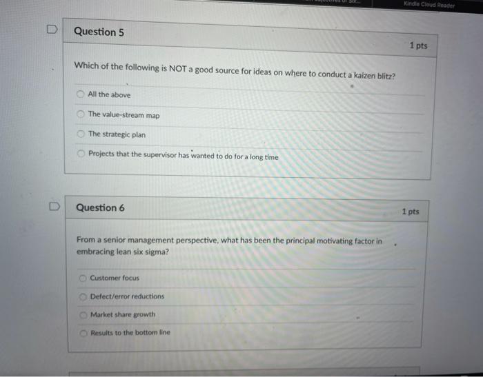 Question 3 1 pts The major application of six