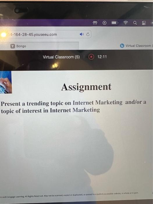 Present a trending topic on Internet Marketing