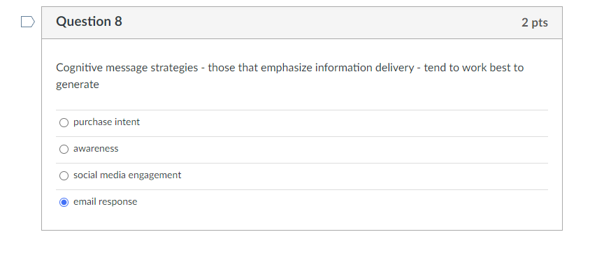 Cognitive message strategies - those that