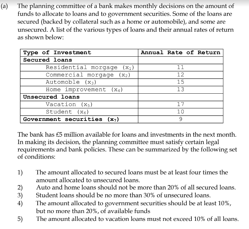 The planning committee of a bank makes monthly