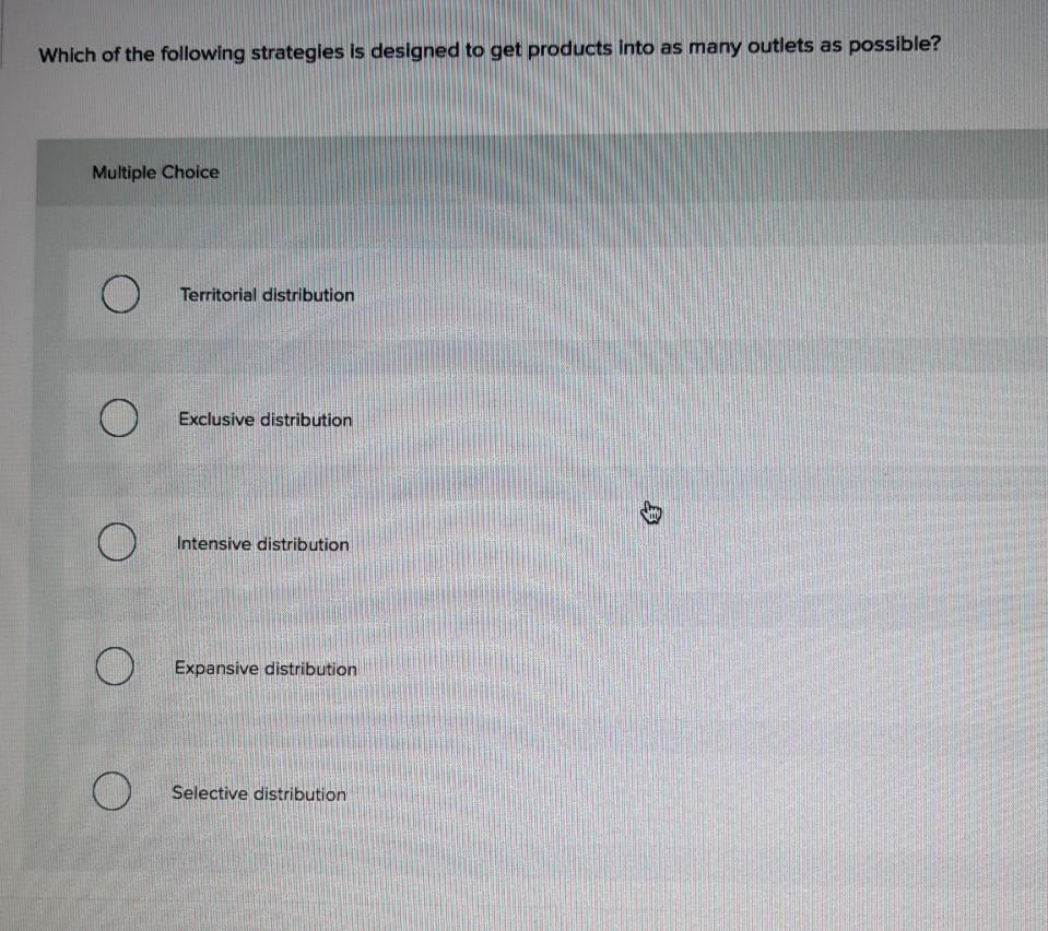 marketing Which of the following strategies is