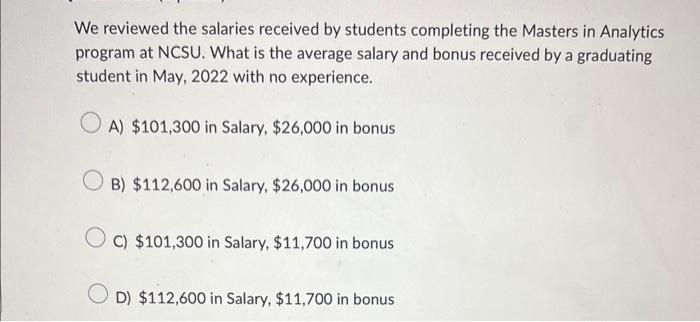 We reviewed the salaries received by students