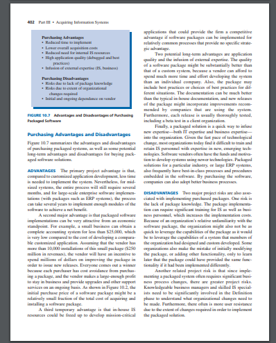 Case study on Managing a Purchased System