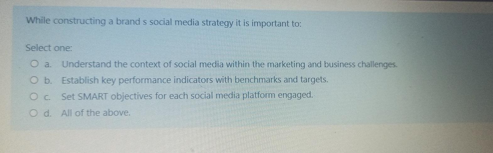 While constructing a brand s social media