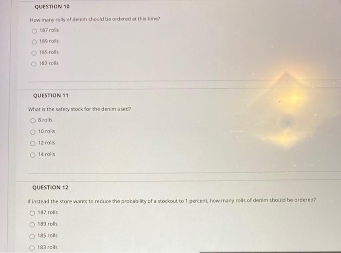 QUESTION 9 Sp Information for problems 9-12. The