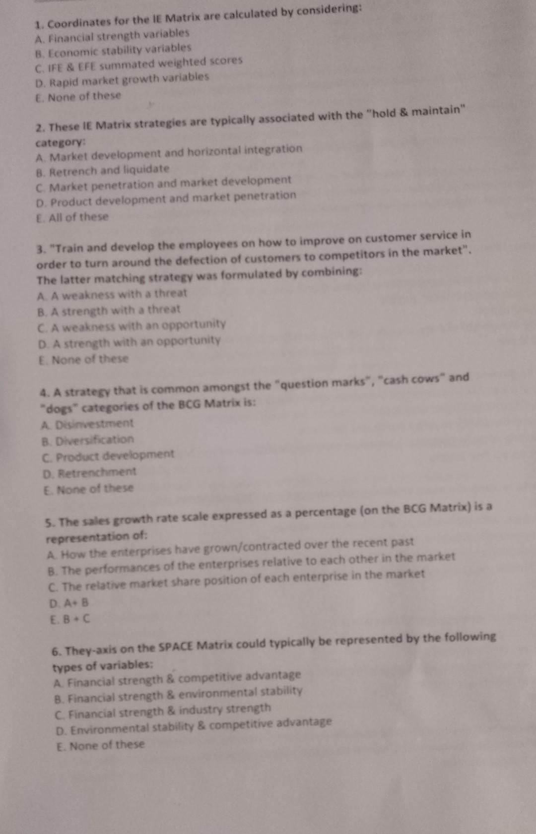 1. Coordinates for the IE Matrix are calculated