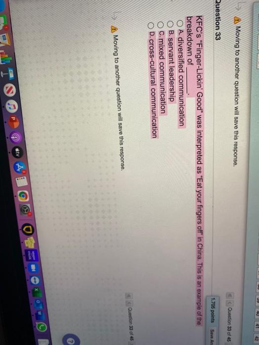 41 42 A Moving to another question will save this