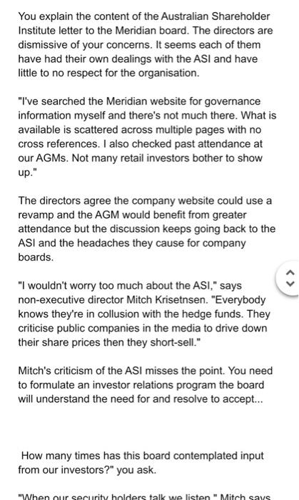 READ THE CASE STUDY AND ANSWER QUESTIONS: Explain