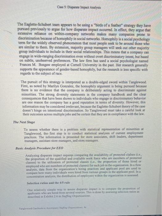 Case 3: Disparate Impact Analysis CASE FIVE: