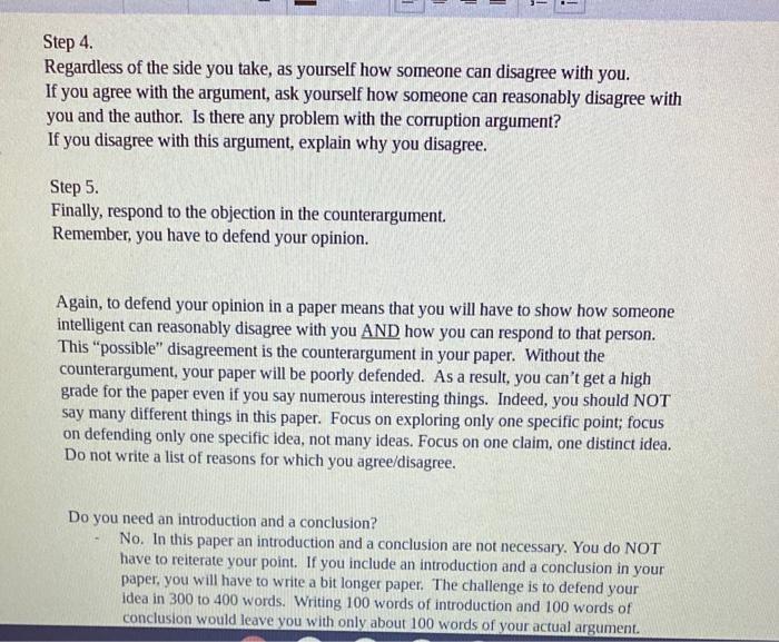 The paper will be based on the reading (from Week