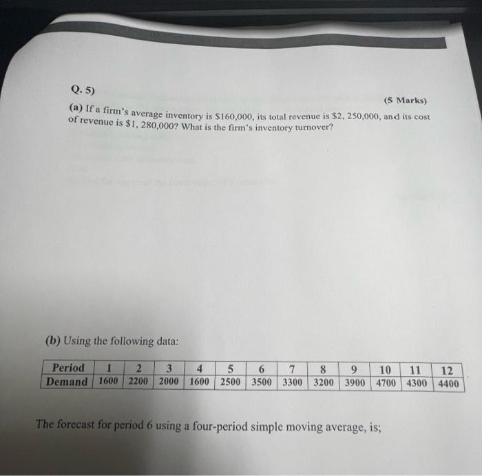 Answer Quick pls (a) If a firm's average
