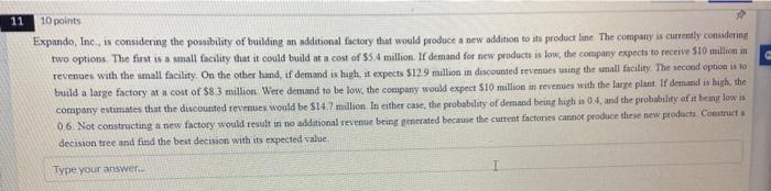 Expando, Inc., is considering the possibility of