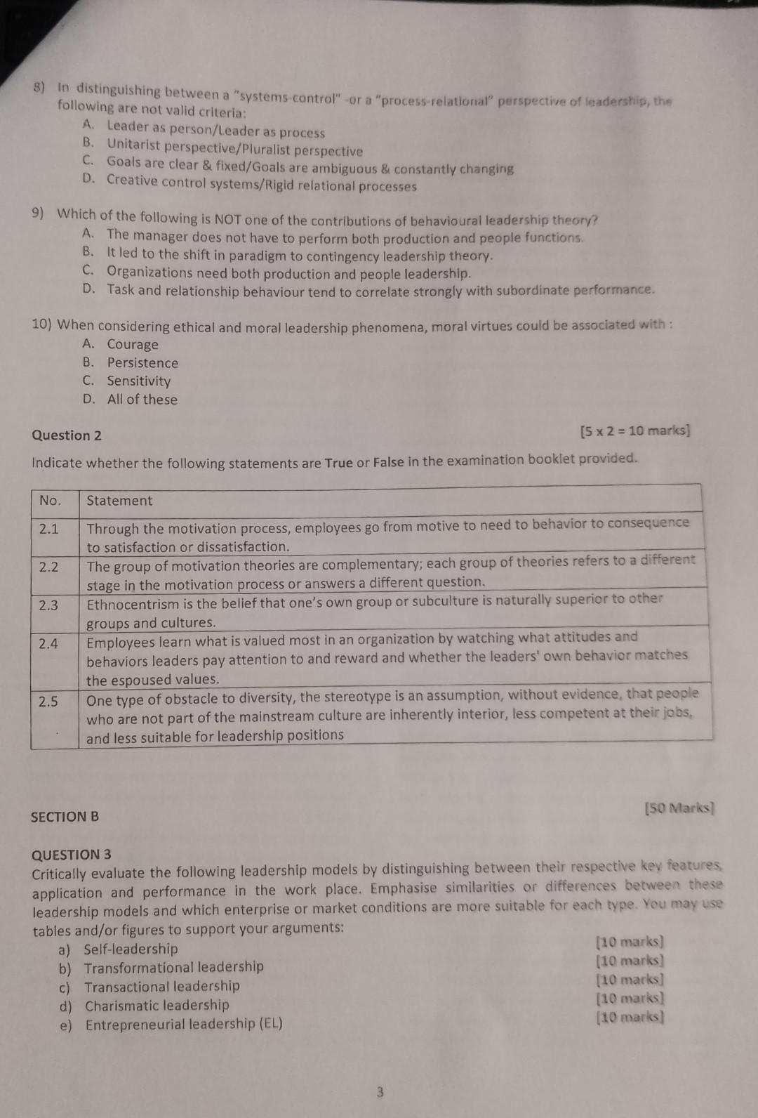 [102=20 Marks] QUESTION 1 Choose the correct