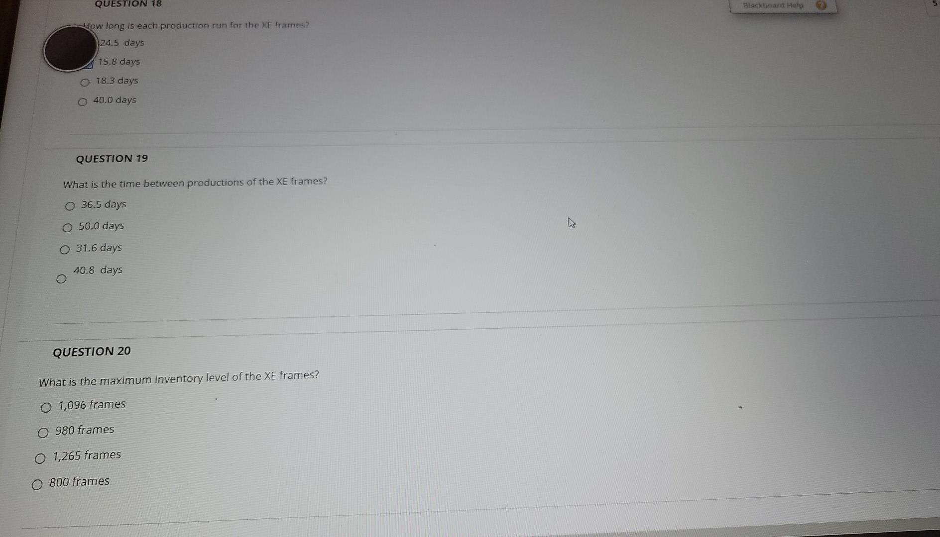 Help please QUESTION 16 Information for Problems