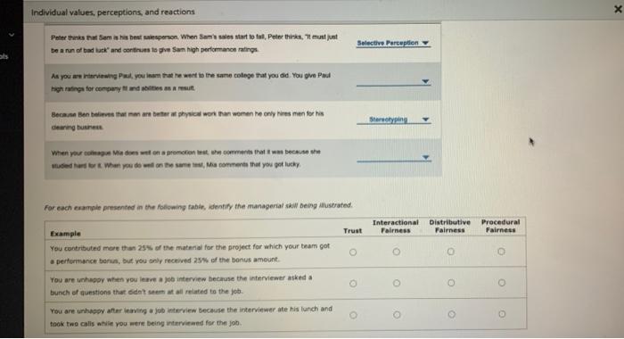 Individual values, perceptions, and reactions